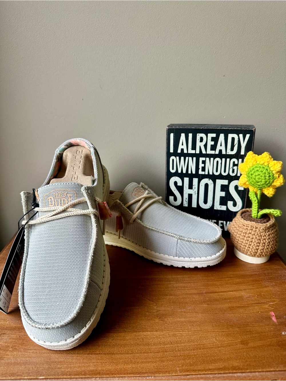 Hey Dude Women’s Beige Slip-On Canvas Shoes